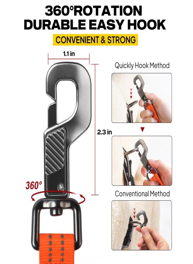 فيدا مقود فيدا الطويل للكلاب بمقبض للتحكم في حركة المرور، طوله 30 قدمًا و50 قدمًا، مقود عاكس للضوء لتدريب الجراء على الطاعة والاستدعاء وخفة الحركة، تصميم مبطن ناعم للسلالات الصغيرة والمتوسطة والكبيرة (50 قدمًا، برتقالي) - Image 4